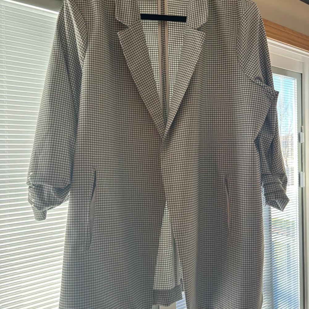 Rachel Zoe Black and White Houndstooth Blazer